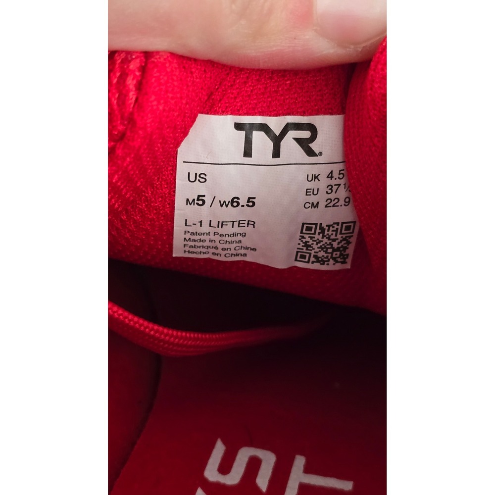 TYR L1 Lifter Weightlifting Shoes Red Mens US 5 Womens 6.5 - Picture 7 of 7